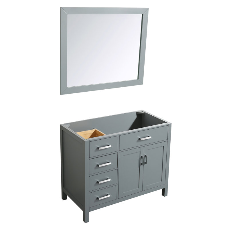 Belmont Decor Hampton Right Offset 42" Single Bathroom Vanity Base Only